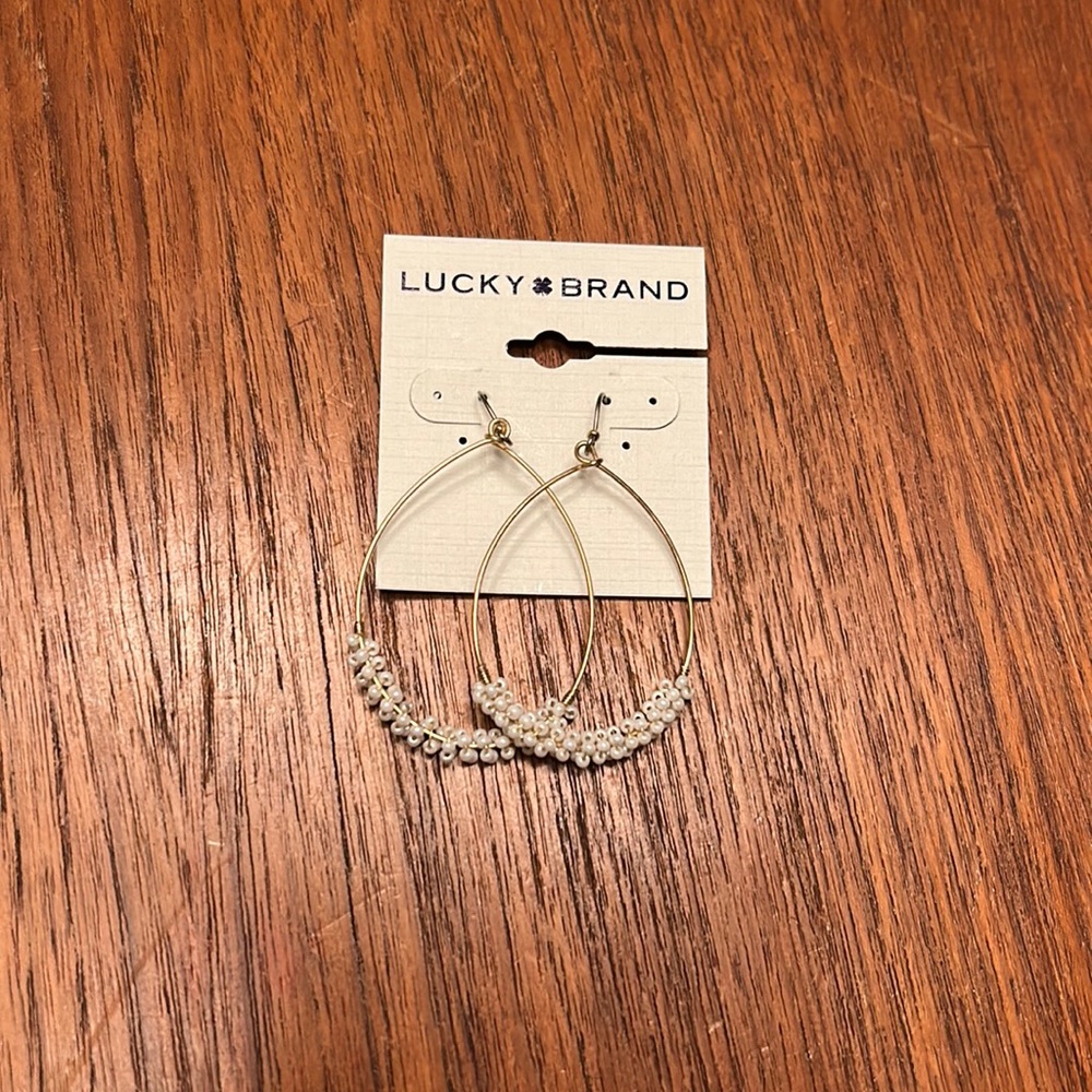 Lucky Brand beaded hoops